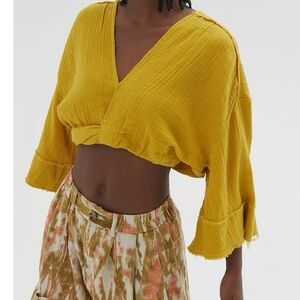 Urban Outfitters Adriana Twist Front Boho Crop Top
